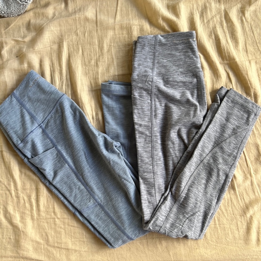 Two pairs of VS leggings blue and grey size 2/XS